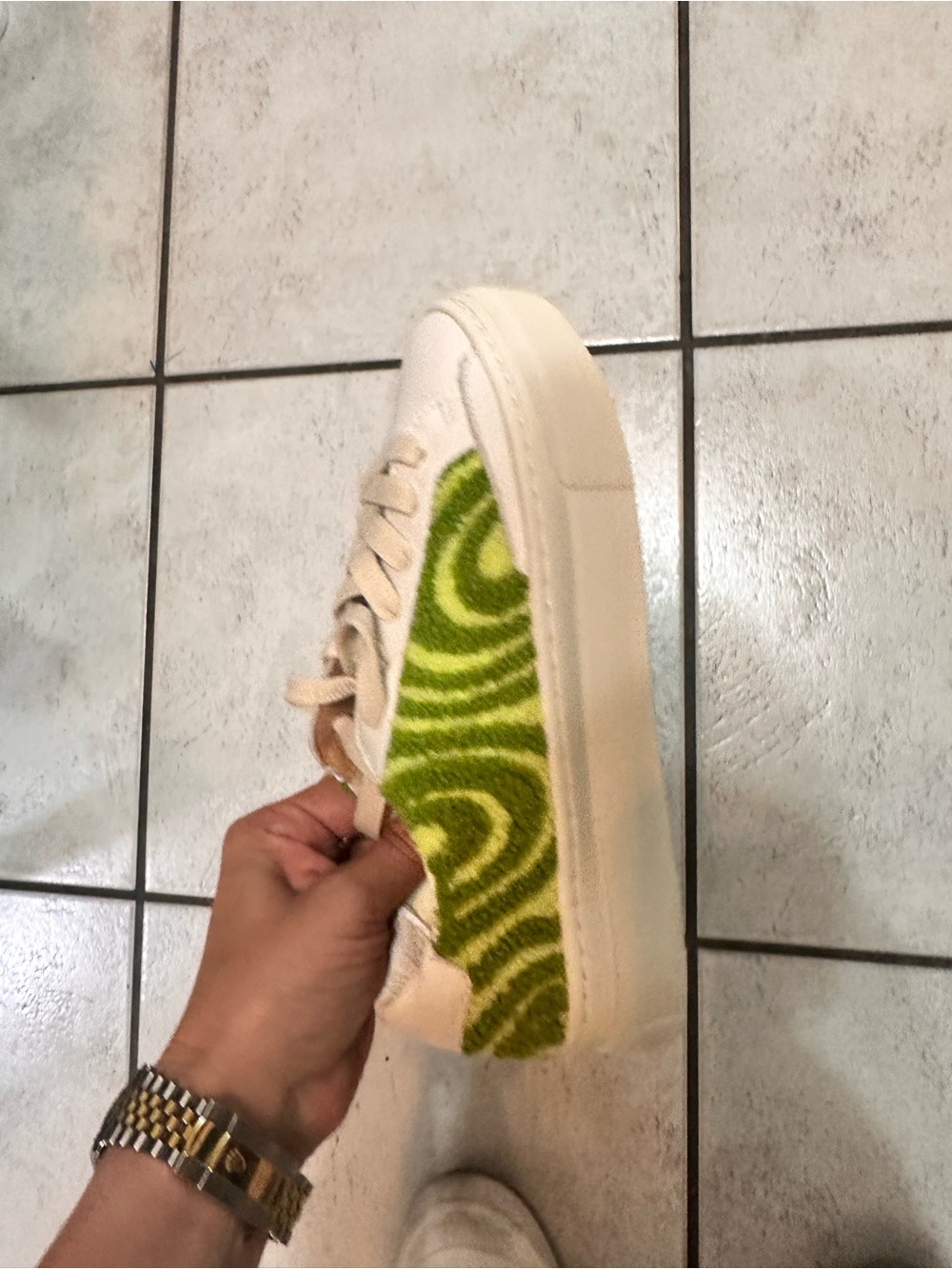 Soludos Ibiza Platform Psychedelic Spiral sneakers in Forest Green New Size 5 - Picture 6 of 10